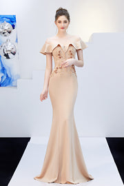 loveedsTM-Long solid color off-the-shoulder evening dress