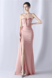 Smellmail™-Shaped herringbone waist evening dress