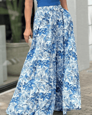 Smellmail™- One-shoulder Puff-sleeve Printed Trousers