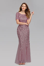 Smellmail™-Slim Fit Mesh Sequin Evening Dress Fishtail Dress