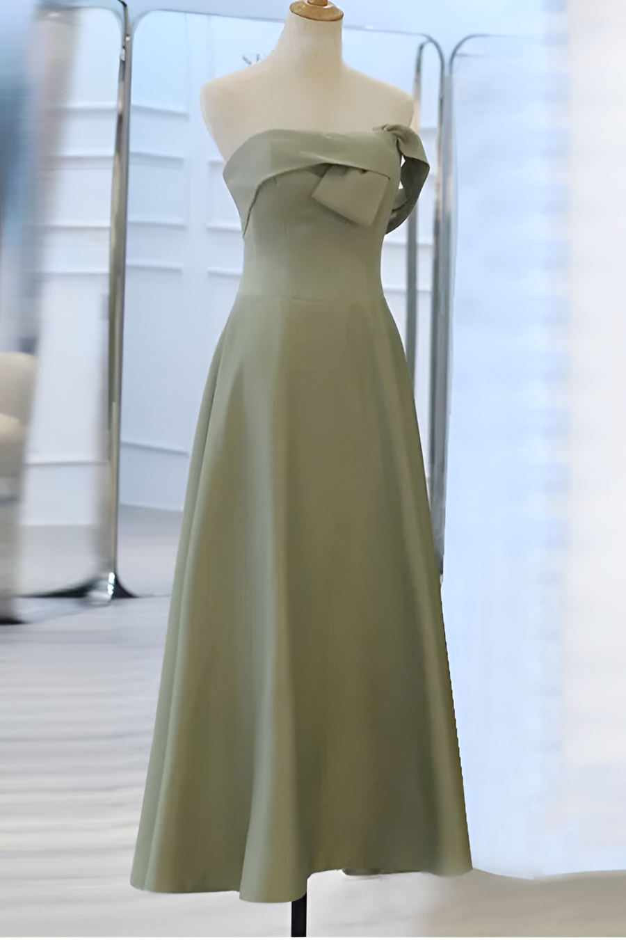 Smellmail™-Satin bridesmaid dress new green dress