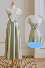 Smellmail™-Satin bridesmaid dress green dress