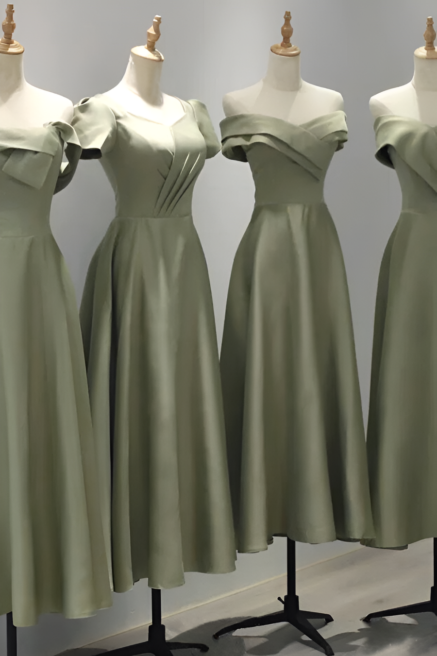 Smellmail™-Satin bridesmaid dress new green dress