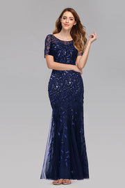 Smellmail™-Slim Fit Mesh Sequin Evening Dress Fishtail Dress