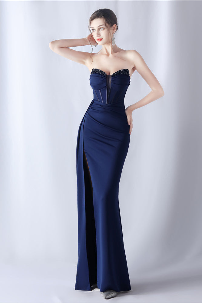 Smellmail™-Shaped herringbone waist evening dress