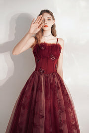 loveedsTM-Red banquet temperament long dress