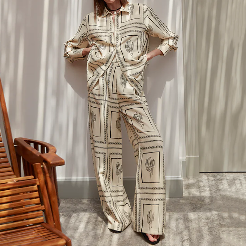 Smellmail™-Abstract Geometric Line Print Two Piece Set