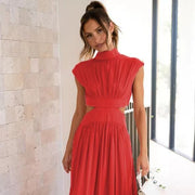 Smellmail™-Cutout Waist Pocket Holiday Midi Dress