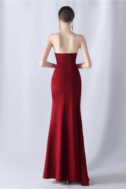 Smellmail™-Shaped herringbone waist evening dress