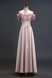 Smellmail™-Bridesmaid dress satin pink sister dress bridesmaid group dress