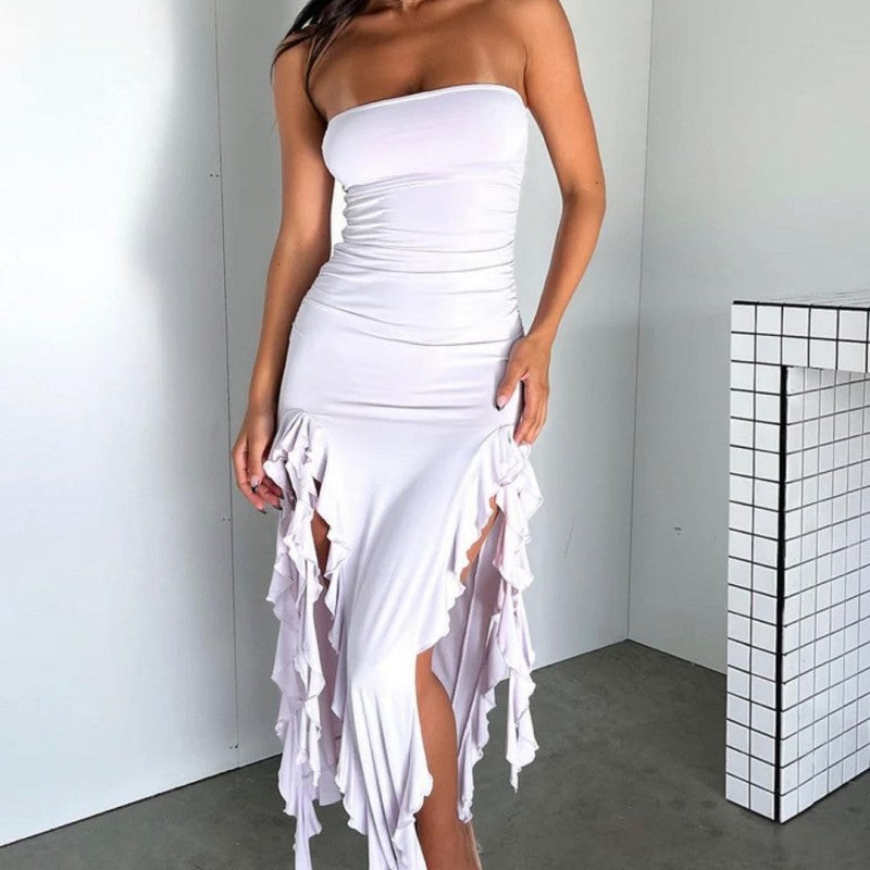 Smellmail™-Elegant Sexy Wrap Irregular Ruffle Flutter Dress