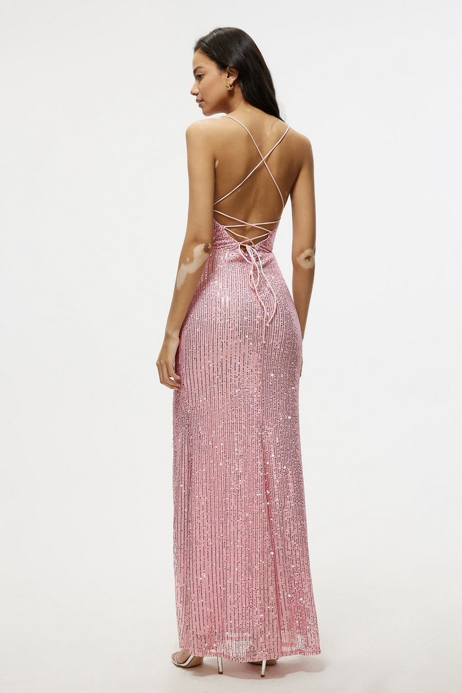 Smellmail™-Sleeveless halter dress slim fit hip sequined long skirt