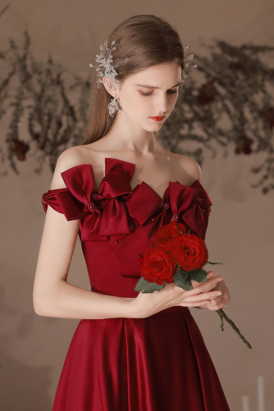 Smellmail™-Wine red evening dress