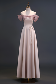 Smellmail™-Bridesmaid dress satin pink sister dress bridesmaid group dress