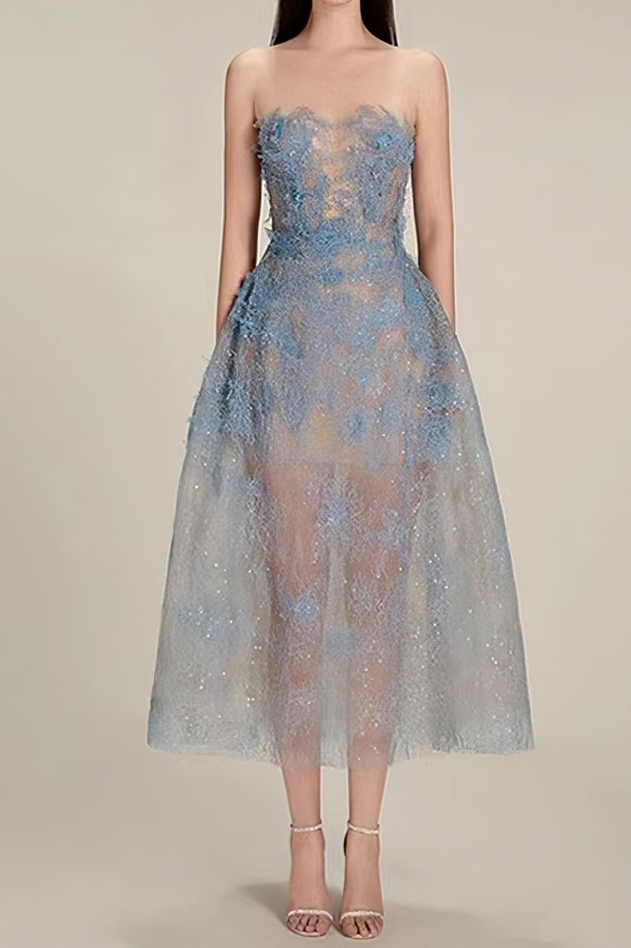 loveedsTM-3D Flower Sequin Lace Dress