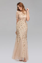 Smellmail™-Slim Fit Mesh Sequin Evening Dress Fishtail Dress