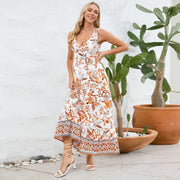 Smellmail™-Vintage Floral Print Summer Maxi Dress