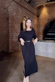 Smellmail™-Lace-up foreign trade waist-hugging elegant French dress