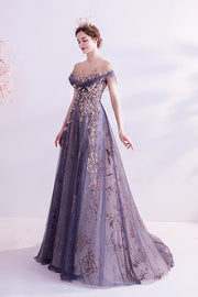 Smellmail™-Purple Crystal Leaves Evening Dress