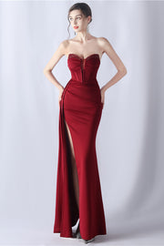 Smellmail™-Shaped herringbone waist evening dress