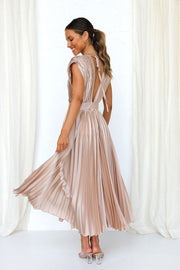 Smellmail™-Timeless Elegance: Draped V-Neck Pleated Skirt Dress