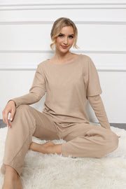 Smellmail™-Solid Color Long Sleeve Casual Set