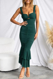 Smellmail™-Corset Shirred Pack Hip Fishtail Dress