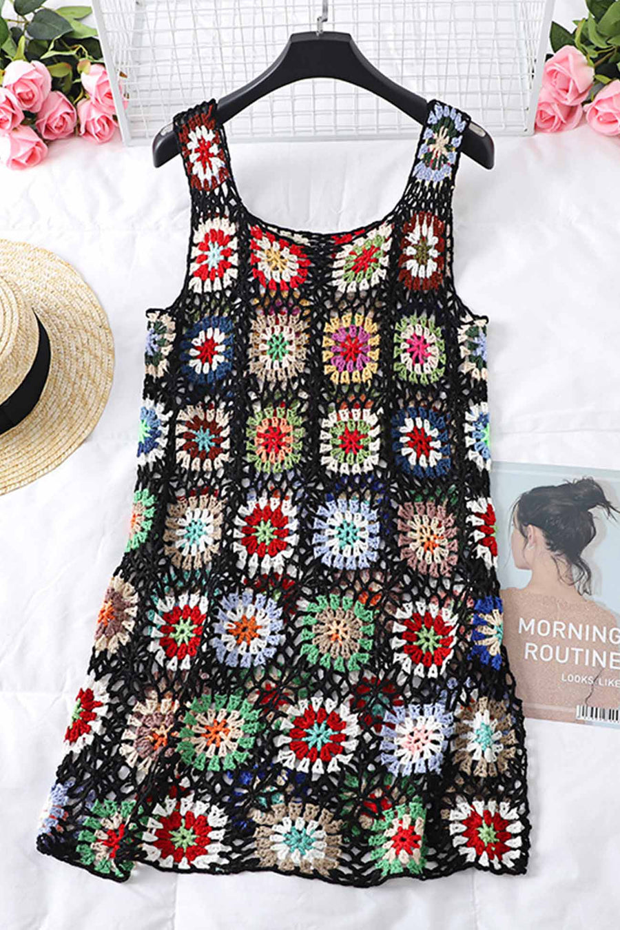 Smellmail™-Floral Crochet Tank Dress