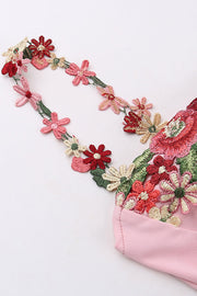 Smellmail™-Floral Embroidery Strappy Dress