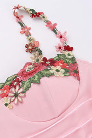 Smellmail™-Floral Embroidery Strappy Dress