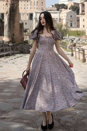 Smellmail™-Floral Print Backless Corset Maxi Dress