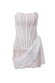 Smellmail™-Lace Mesh Corset Strapless Dress