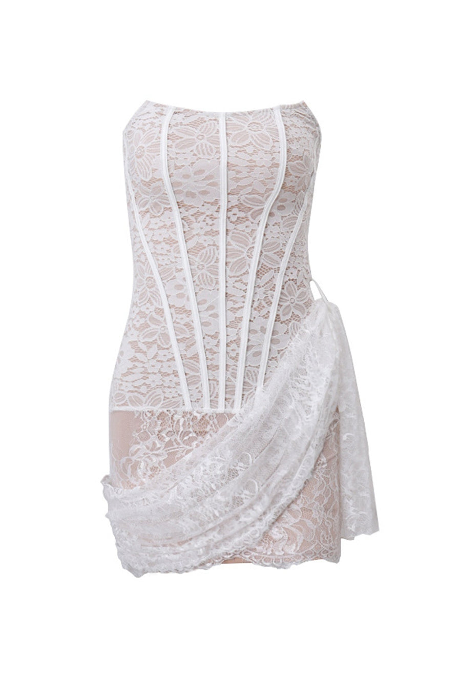 Smellmail™-Lace Mesh Corset Strapless Dress