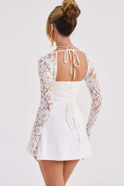 Smellmail™-Lace Splicing Corset Tie-back Dress