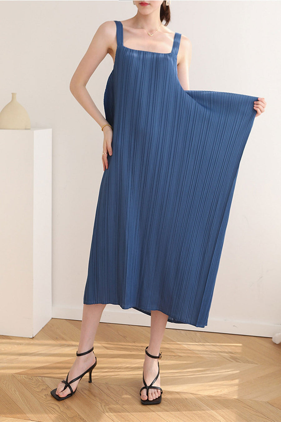 Smellmail™-Loose Irregular Pleated Overall Dress