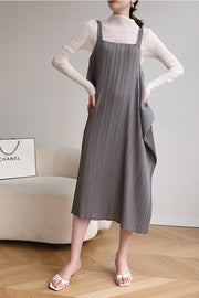 Smellmail™-Loose Irregular Pleated Overall Dress