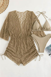 Smellmail™-Mesh Rompers Cover-up Three-piece Bikini Suits