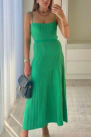 Smellmail™-Pleated High Waist Knit Dress