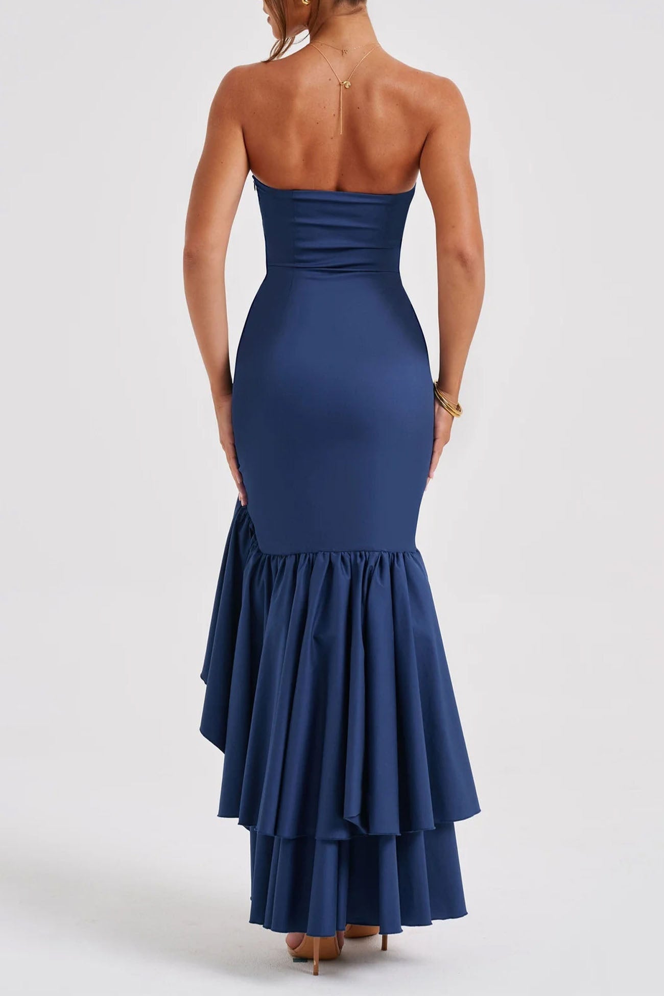 Smellmail™-Ruffled Tiered Slit Sleeveless Midi Dress