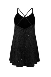 Smellmail™-Sequins Low Cut Crisscross Back Mini Dress