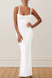 Smellmail™-Solid Lace Slit Cami Dress