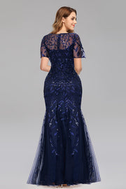 Smellmail™-Slim Fit Mesh Sequin Evening Dress Fishtail Dress