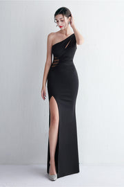 Smellmail™-One-shoulder fitted fishtail evening dress