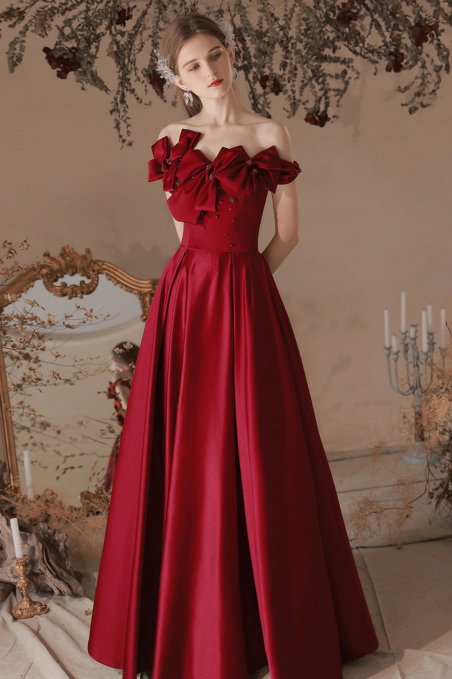 Smellmail™-Wine red evening dress