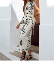 Smellmail™-Stylish Printed Vacation Style Two Piece Dress