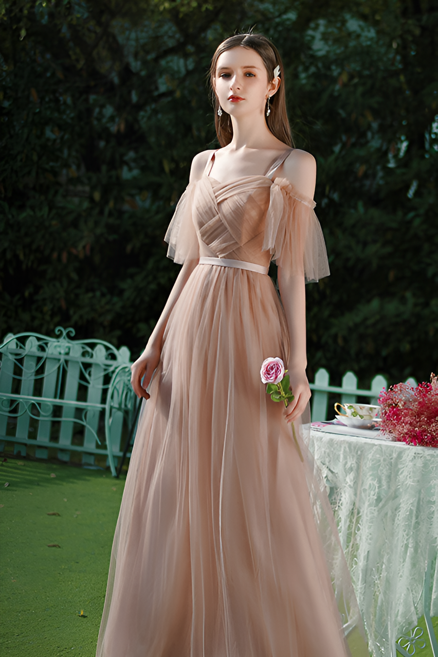 Smellmail™-Stunning Mesh Bridesmaid Dress