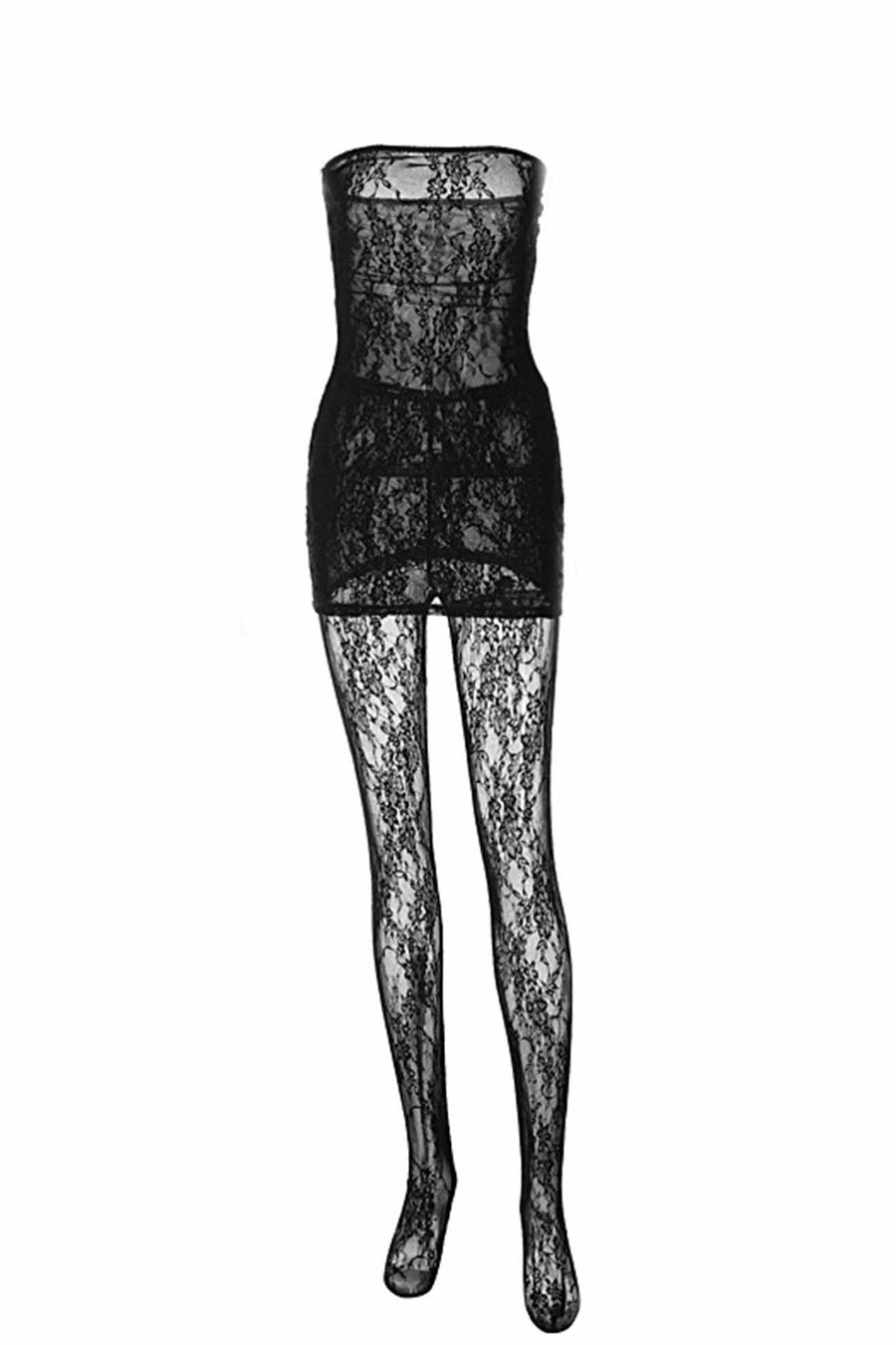 Smellmail™-Lace Sleeveless Dress Leggings Two-piece Set