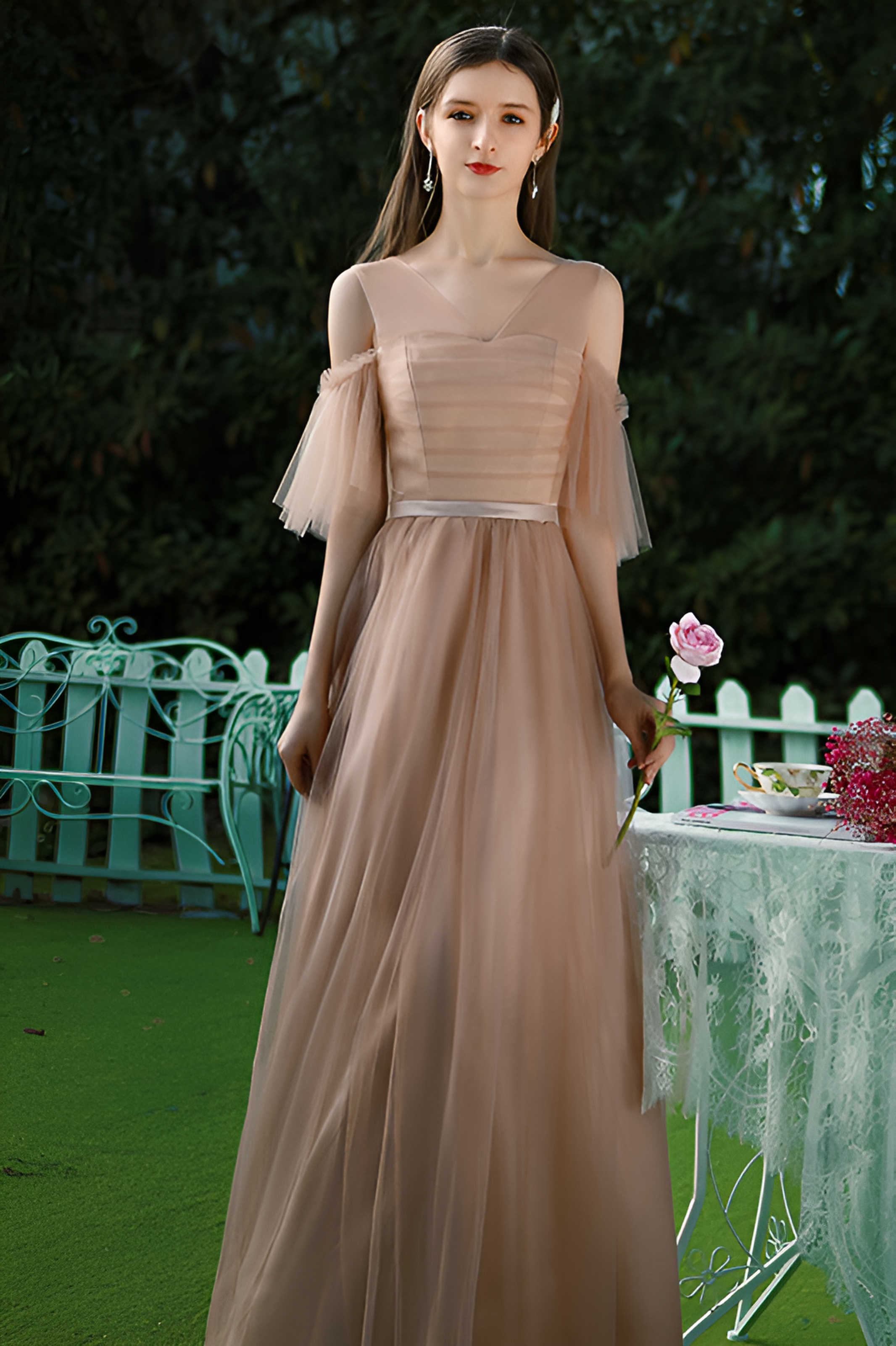 Smellmail™-Stunning Mesh Bridesmaid Dress