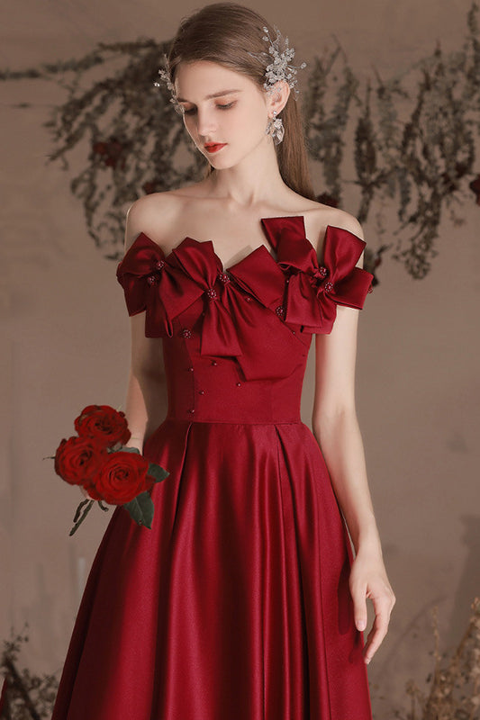 Smellmail™-Wine red evening dress