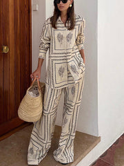 Smellmail™-Abstract Geometric Line Print Two Piece Set